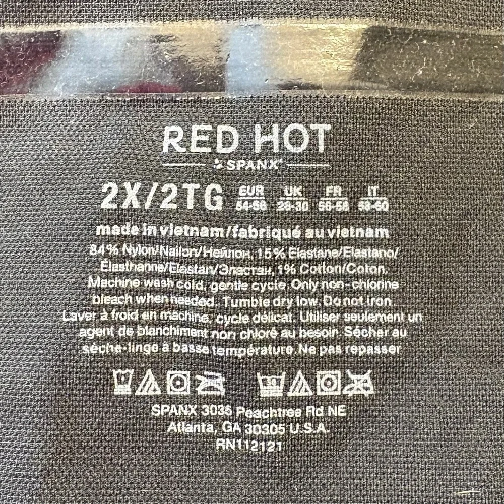Red Hot Spanx High Waist Mid Thigh Shaper Women Plus Size‎ 2X Black FS4015